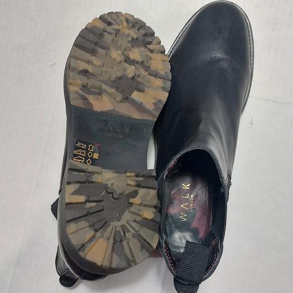 Walk London Sean Chunky Chelsea Boots In Black Leather. - Picture 12 of 16
